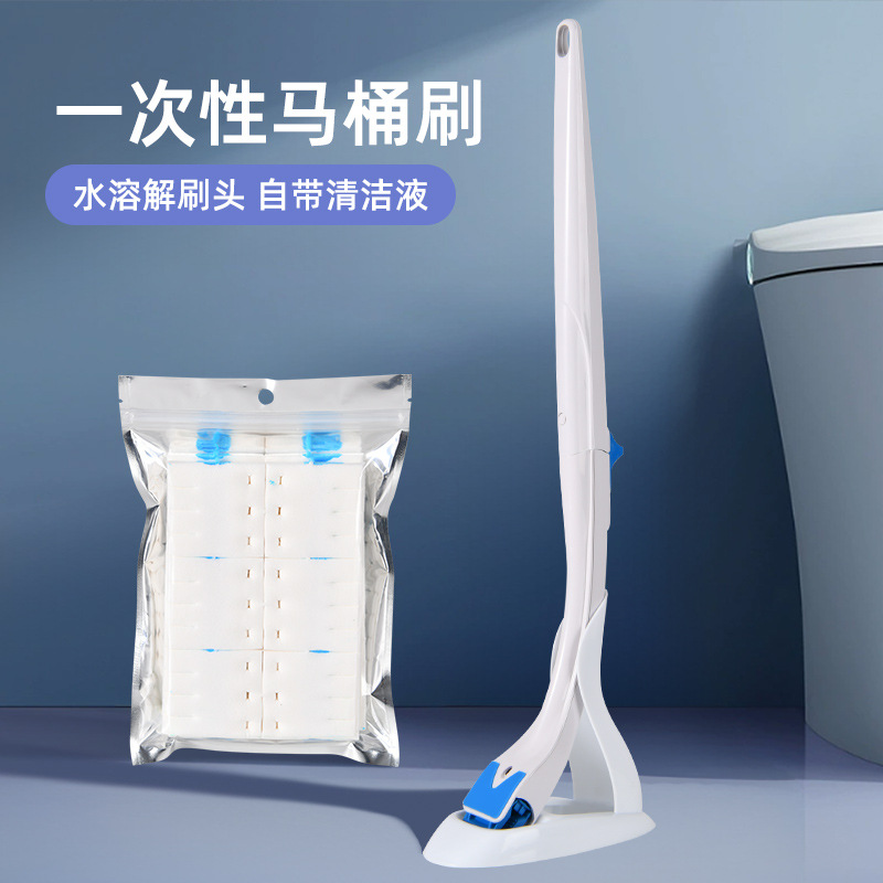 Manufacturer Wholesale Disposable Toilet Brush Set Disposable No Dead Angle Long Handle Replacement Head Household Toilet Cleaning Brush