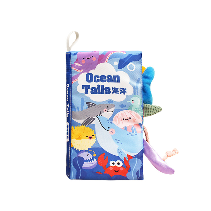 Cloth Book Early Education Baby Can't Tear 0-3 Years Old Three-dimensional Tail Book Bite Enlightenment Book 6 Months Baby Educational Toys