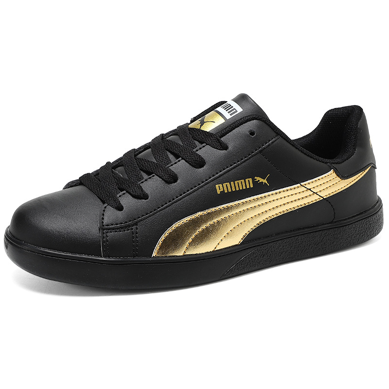 Summer Couple's Super Fiber Leather Shoes Men's Trendy Shoes Korean-style British-style All-match Internet-famous Low-top White Casual Shoes