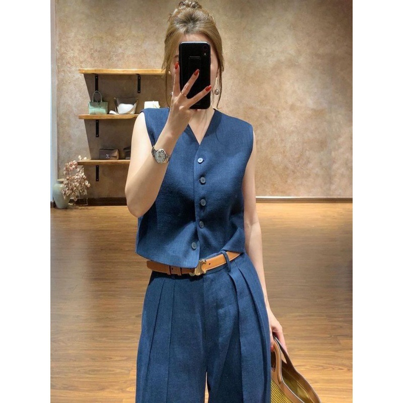 2025 летний малый комплект модного высококлассного стиля жилетный костюм для уменьшения возраста