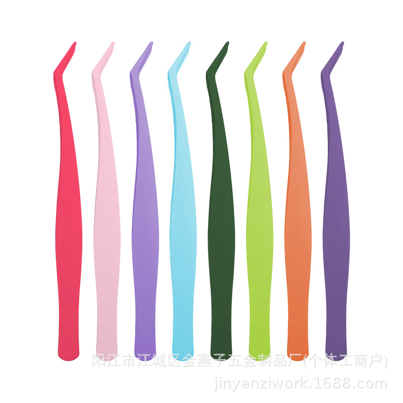 In-Stock New Small Gold Feather Tweezers Non-Stick Adhesive-Free Eyelash Tweezers High Precision False Eyelashes Glue-Free Suitable