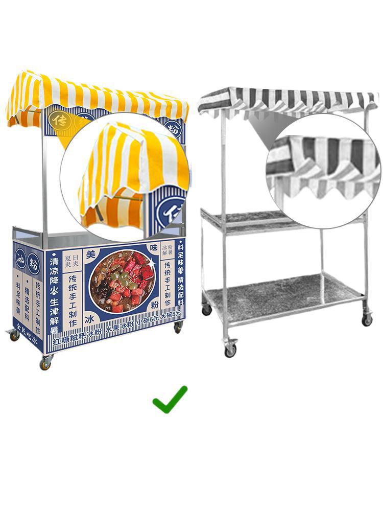 Folding Stall Trolley, Night Market Mobile Stall, Commercial Mobile Stall, Hand-Pushed Snack Cart