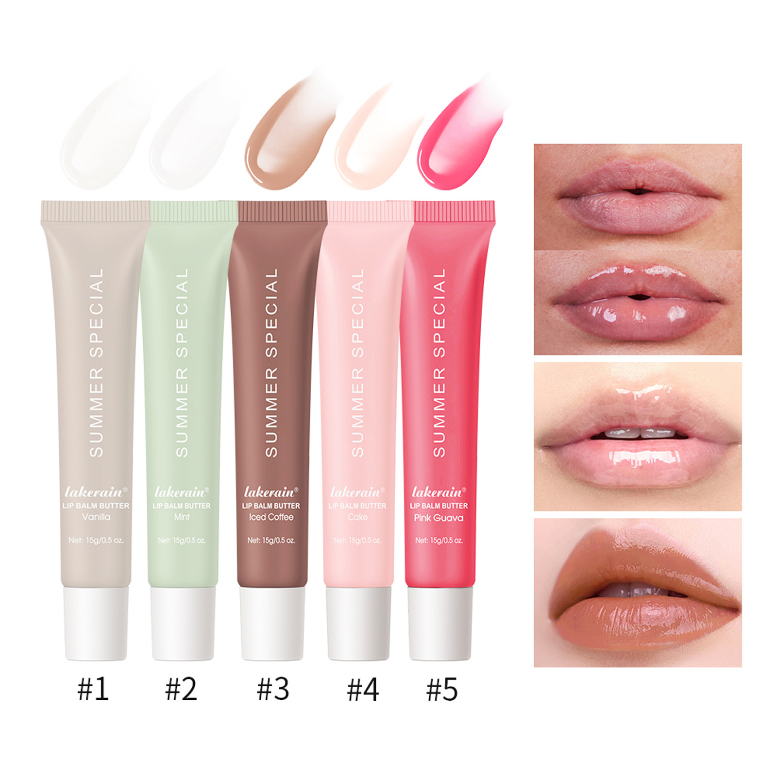 Lakerain Summer Butter Lip Balm Dry and Chapped Lips Moisturizing Colored Lip Balm