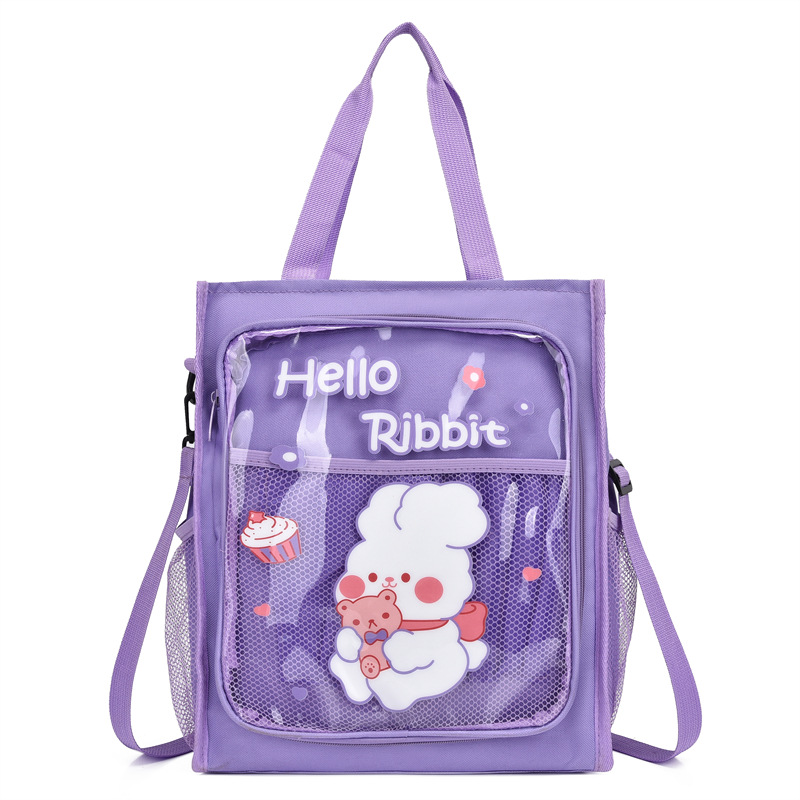 Student Tutorial Handbag Carrying Book Bag Tutorial Bag Oxford Large Capacity Junior High School Student Primary School Student File Bag with Zipper