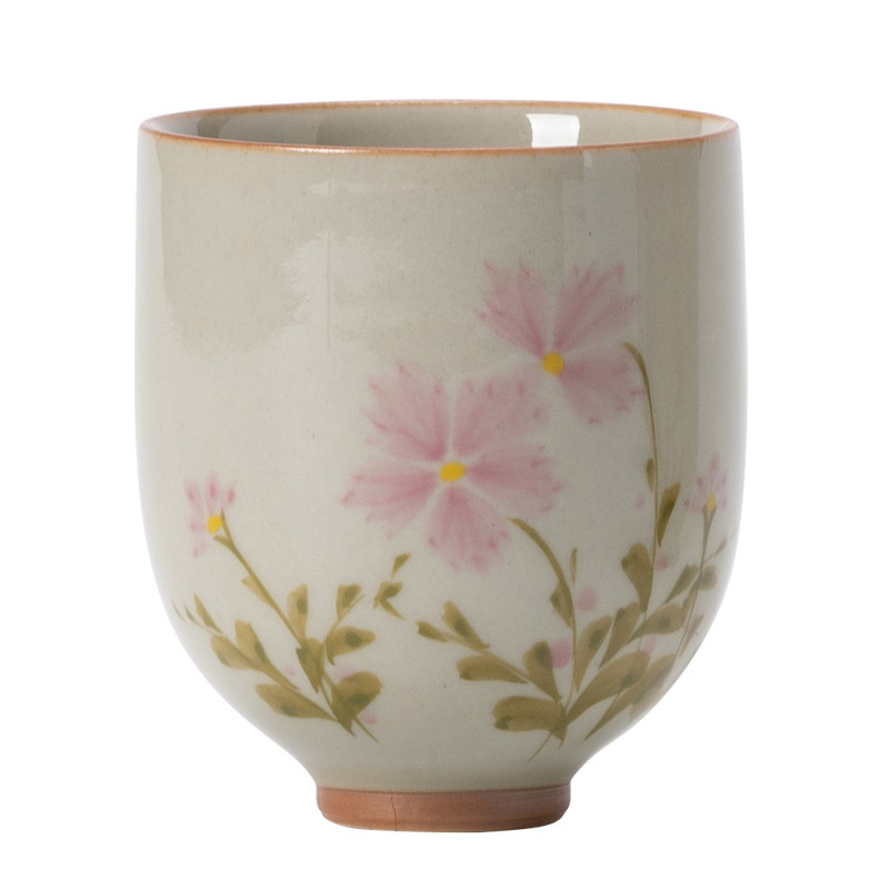 Plant Gray Daisy Scent Cup Master Cup Kung Fu Tea Set Ceramic Tea Cup Tea Cup Household Water Cup Single Cup