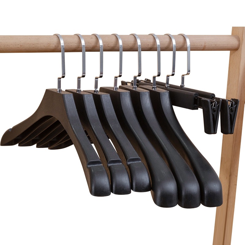Suit hanger wide shoulder seamless hotel clothes hanging men's plastic wide non-slip clothes hanging clothing store hanger wholesale