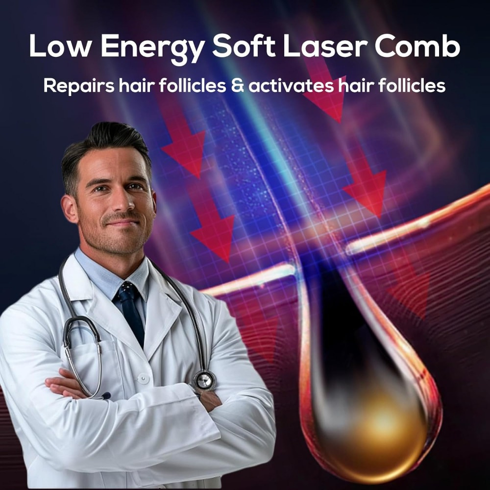 New Ems Scalp Massage Comb Applicator Hair Comb Microcurrent Comb Hair Care Instrument Comb Color Light Electric Hair Care Comb