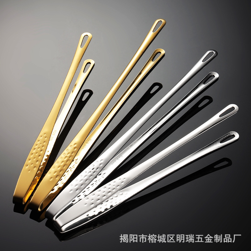 Korean style barbecue clip edible stainless steel barbecue clip steak clip Golden buffet barbecue clip lengthened bread clip