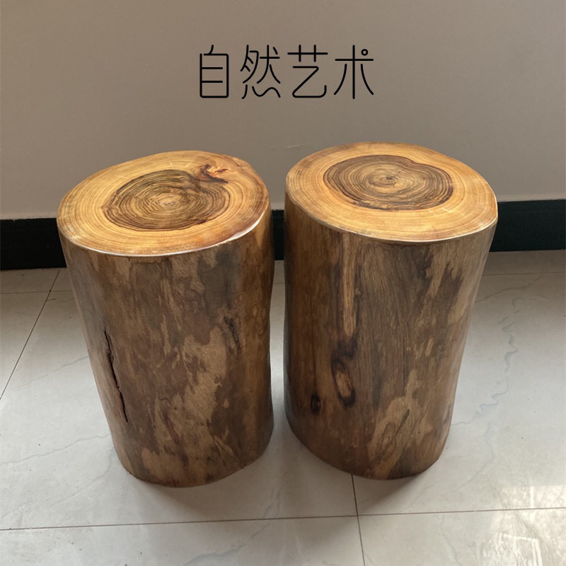 Camphor Wood Root Carving Stool Round Stool Log Tree Stump Solid Wood Stool Home Coffee Table Tea Table Base Ornament Shoe Changing Stool
