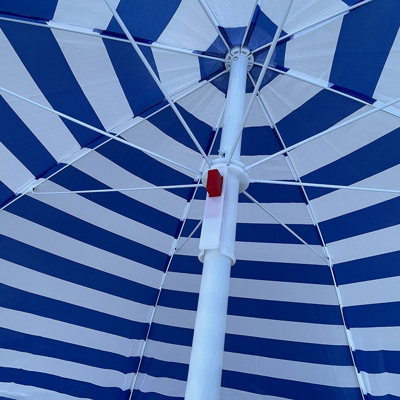 Factory Direct Sales 170t Polyester Beach Sun Umbrella Striped Beach Umbrella Outdoor Parasol Beach Umbrella Cross-Border Customization