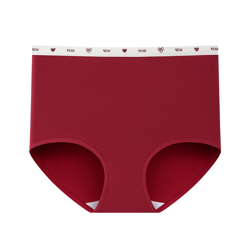 Red Underwear Women's Underwear for the Year of Life Women's Underwear High Waist Belly Tight Wedding Festive Girl's Briefs Pure Cotton Underwear for Women