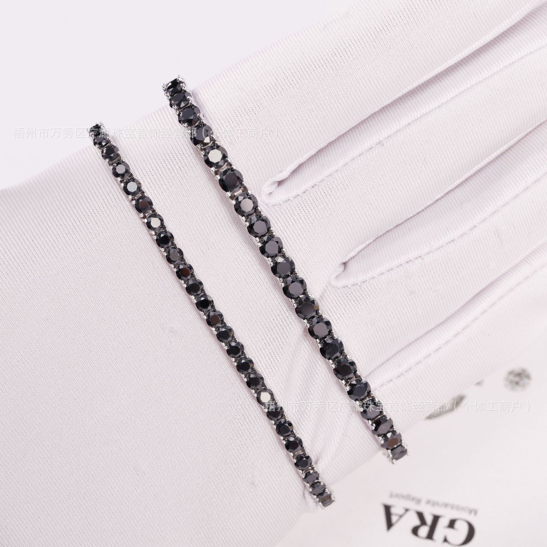 European and American Popular 2Mm-6.5Mm Black Moissanite Tennis Chain S925 Silver Inlaid Moissanite Fashion Personalized Bracelet