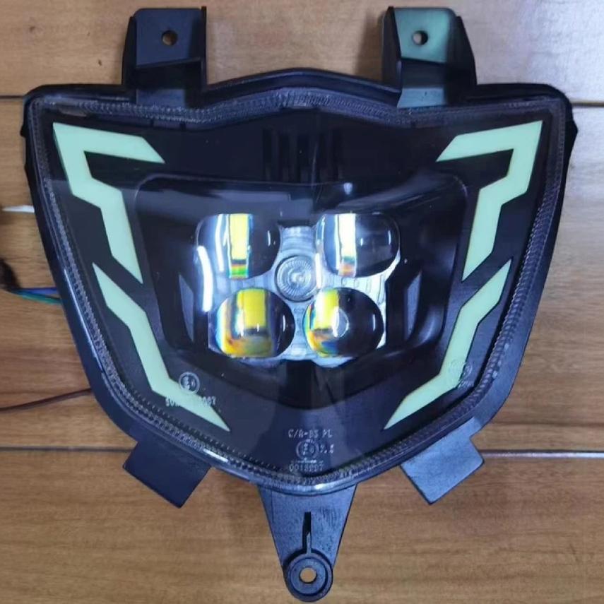 Модифицированные детали мотоцикла Xtz, передний фар, освещение, дальний и ближний свет, кросс-бордер