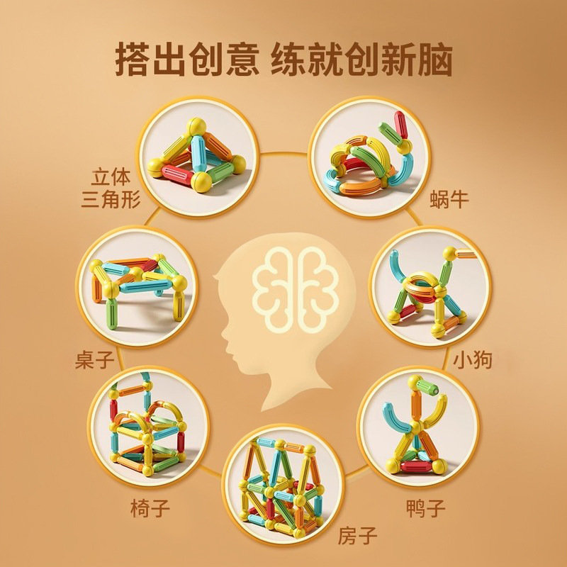 Variety of Magnetic Stick Pieces for Kidsren 2 Years Old Educational Toys Building Blocks Assembled Magnets Magnetic Baby Toys