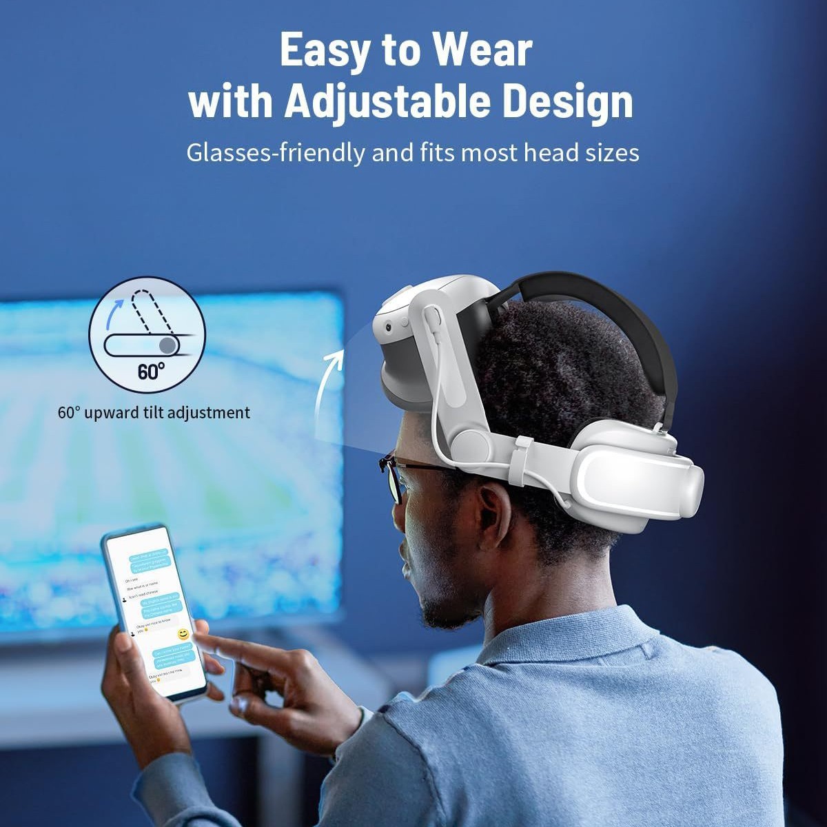 New Vr Accessories Suitable for Meta Quest 3S Foldable Plaid Decompression Adjustable Vr Charging Headwear