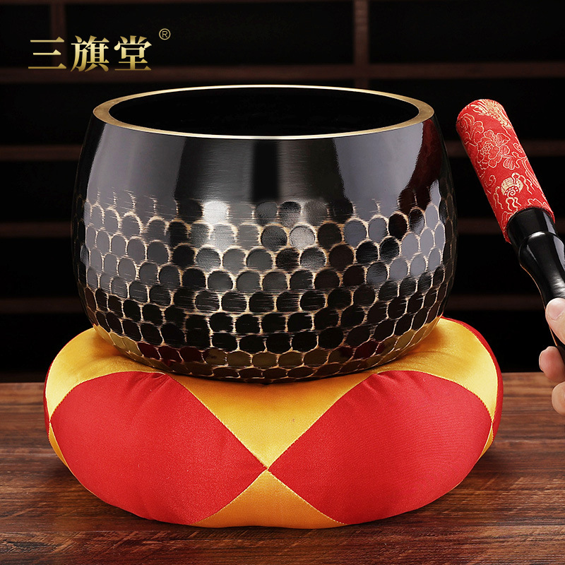 Чаша из меди с узором, буддийские инструменты, чаша для медитации