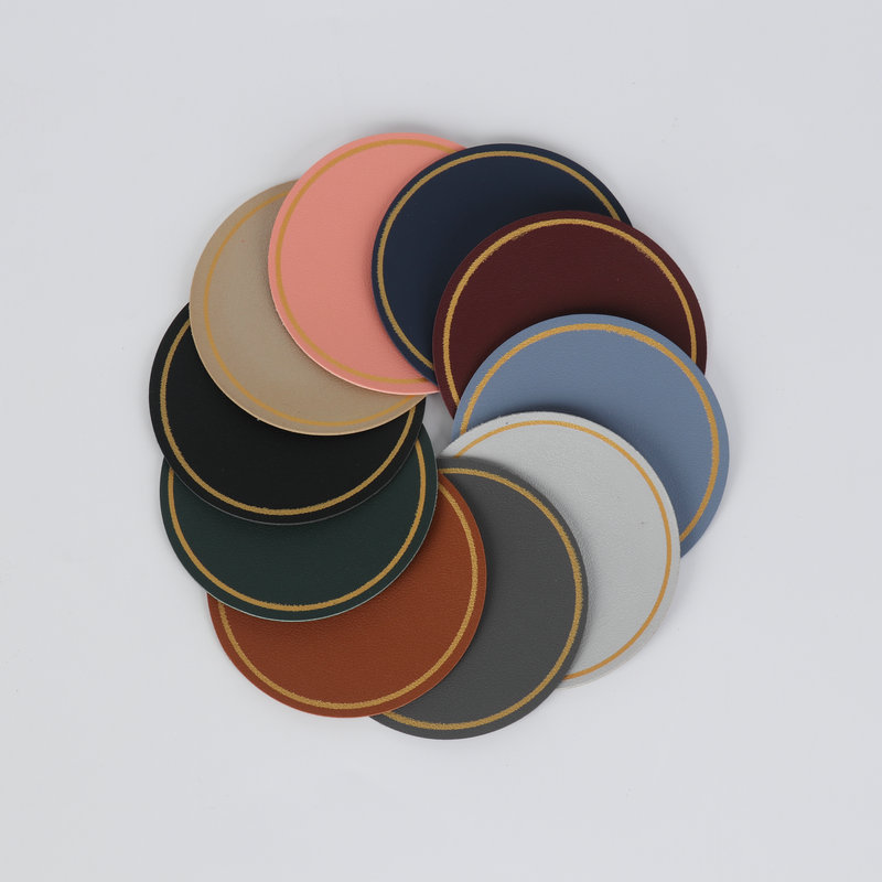 Кожаные круглые подставки 10 см, подставки для баров, коврики для ресторанов, кожаные подставки, подложки
