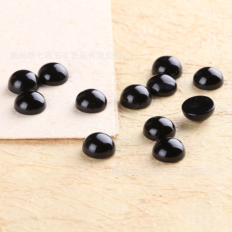 [Colorful Agate Semicircle] Agate Ring Surface White Chalcedony Hand-Inlaid DIY Jewelry Accessories