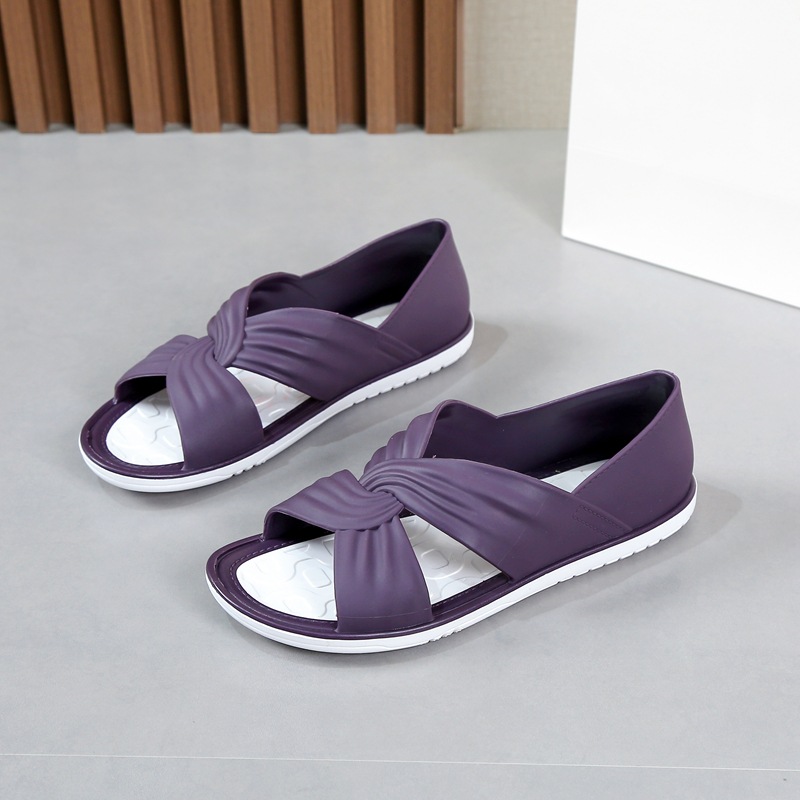 Summer Cross-border New Flat Sandals and Slippers Seaside Beach Shoes Korean Style Flat Heel Casual Women's Slippers