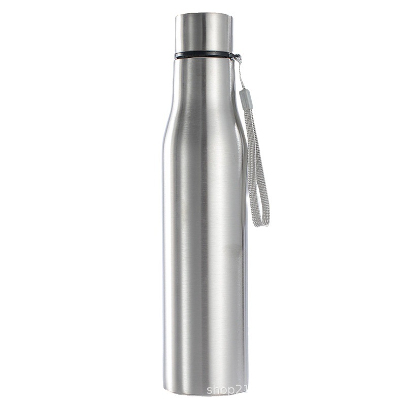 Single-Layer Cup with Handle Stainless Steel Single-Layer Sports Water Bottle Stainless Steel Handle Cup Side Hanging Beer Bottle Pastoral Cup