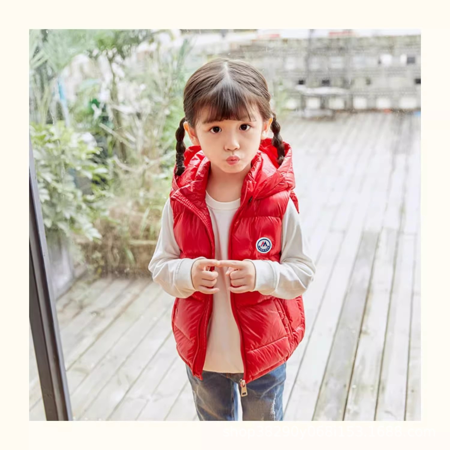 2025 Children's down Vest with Detachable Hood for Boys and Girls, Baby White Duck down Hooded Vest, Warm and Thickened