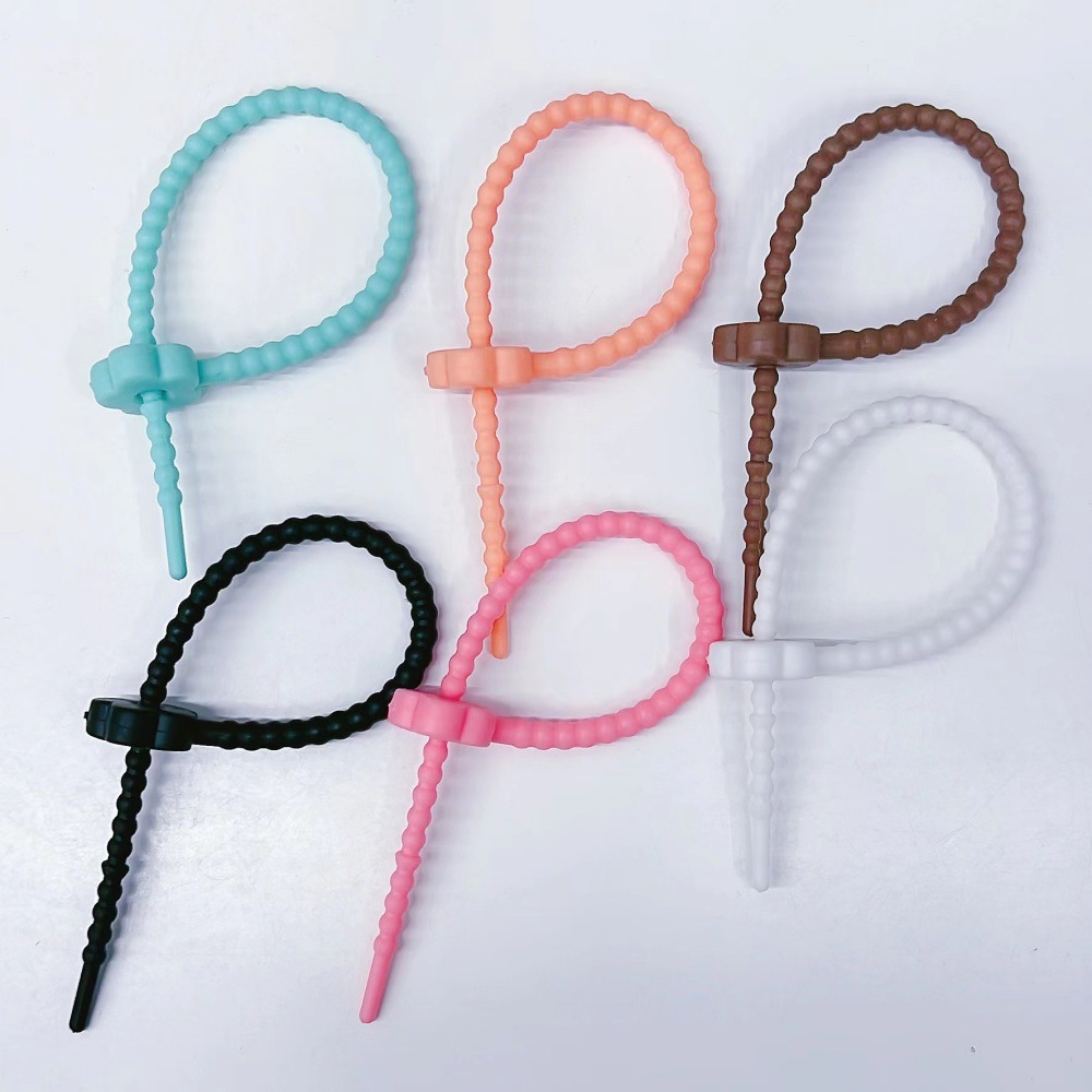 Large 215mm Cartoon Silicone Cable Tie Stretchable Key Ring Color String DIY Doll Pendant Jewelry Accessories
