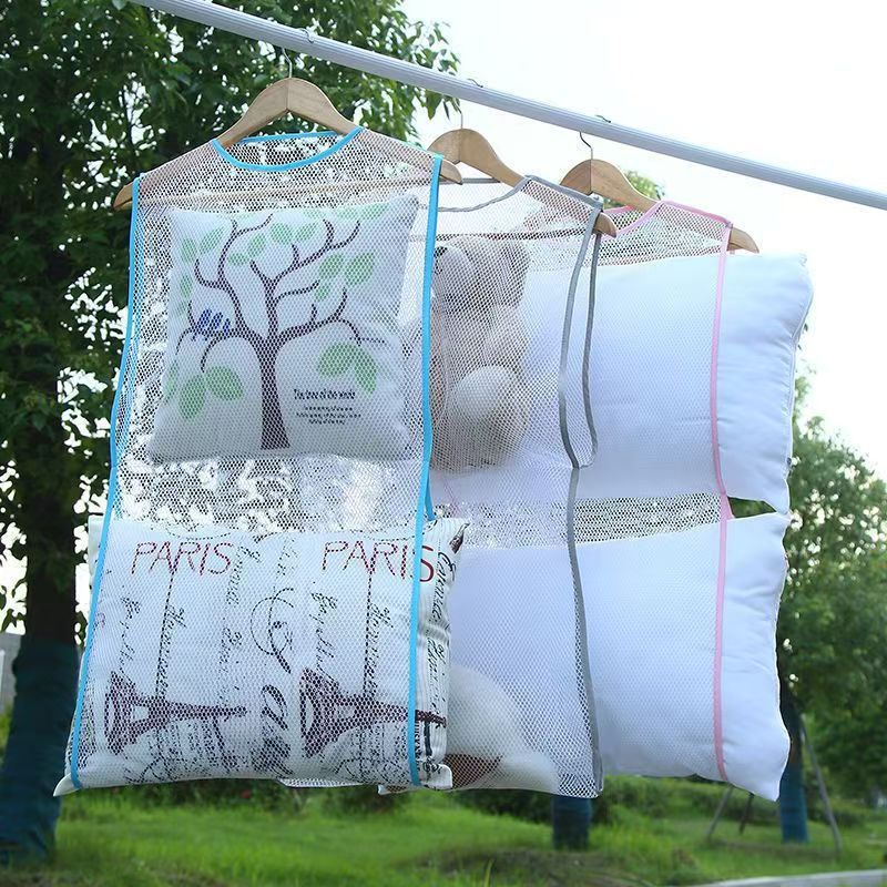 Pillow Drying Artifact Mesh Bag Pillow Drying Net Clothes Drying Rack Windproof Pillow Drying Rack Drying Pillow Clip Balcony Outdoor
