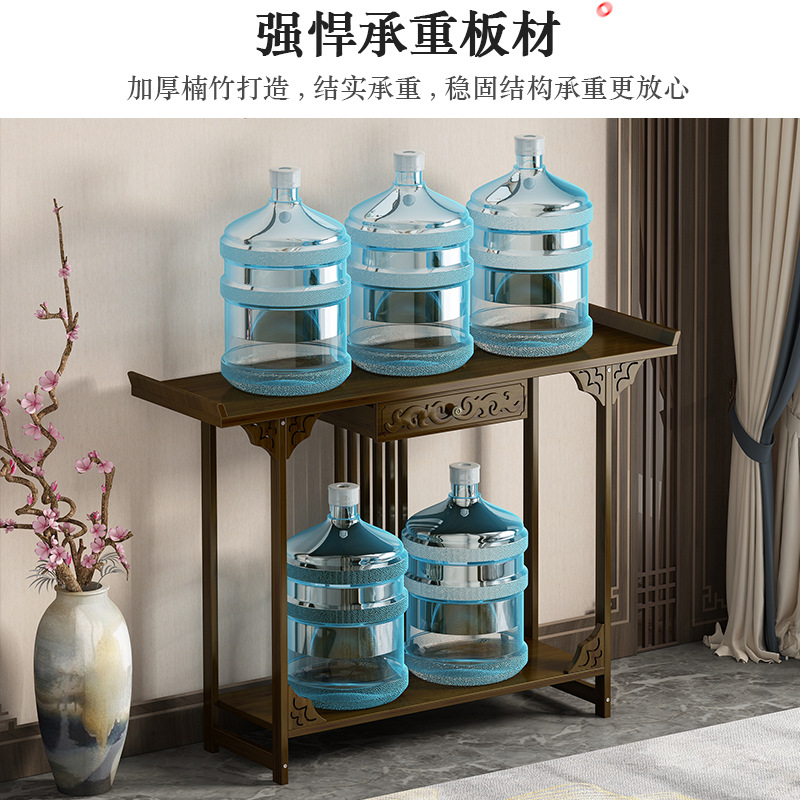 Home Entrance Cabinet Simple Modern Light Luxury Style Across Doors Chinese Style Living Room Partition Double-Sided Solid Wood Bamboo Table