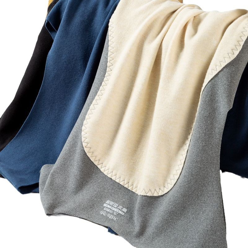 Men's velvet patch seamless thermal vest vest vest heated thick double-sided fleece-lined cold-proof thermal underwear base