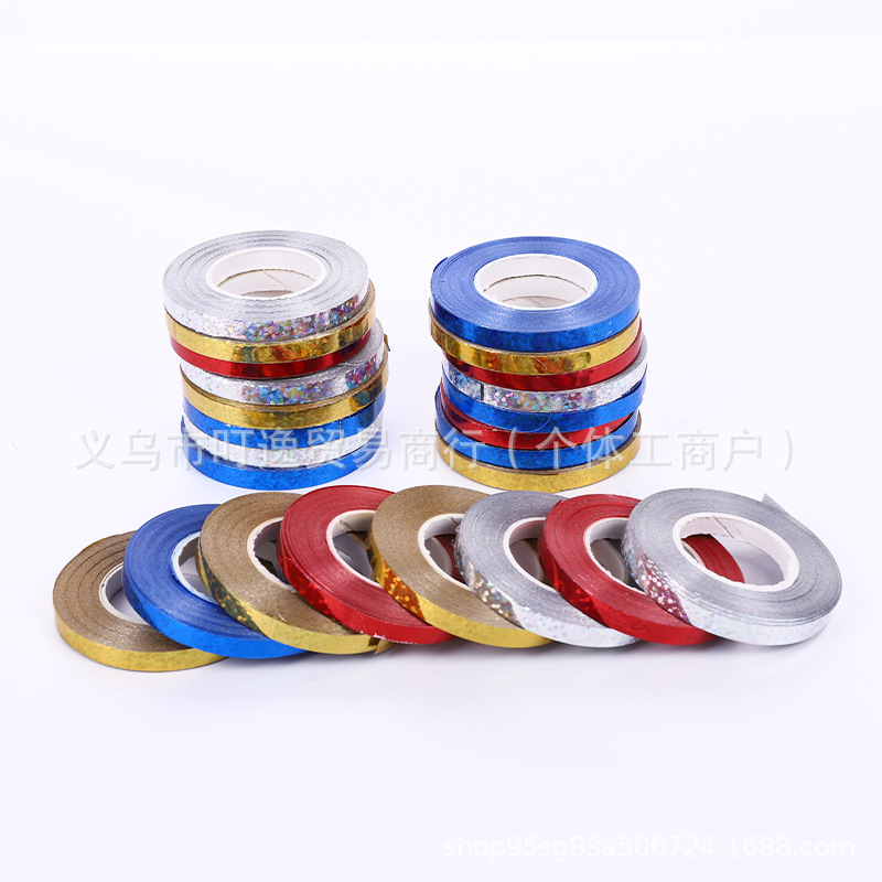 Source Factory 10m Laser Balloon Ribbon Latte Art Holiday Celebration Wedding Decoration Supplies Laser Ribbon