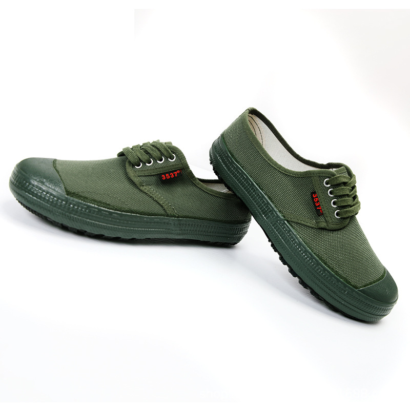 3537 Genuine Liberation Shoes for Men and Women, Construction Site Work Wear-resistant Labor Protection Shoes, Low-top Outdoor Canvas Work Yellow Rubber Shoes
