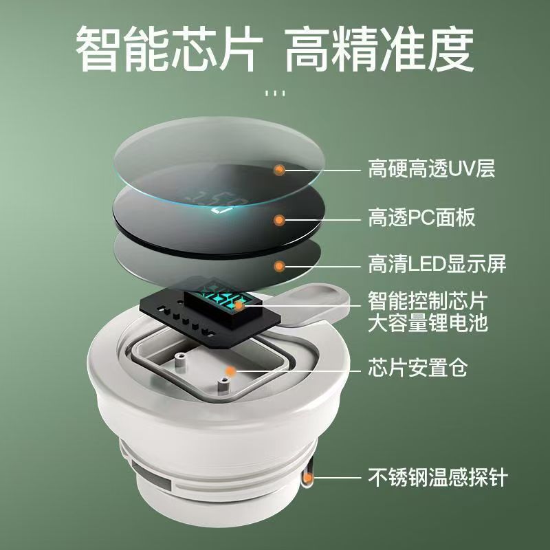 Household Thermos Large Capacity Water Kettle Bottle Student Dormitory Temperature Display Water Kettle Simple Cute for Girls