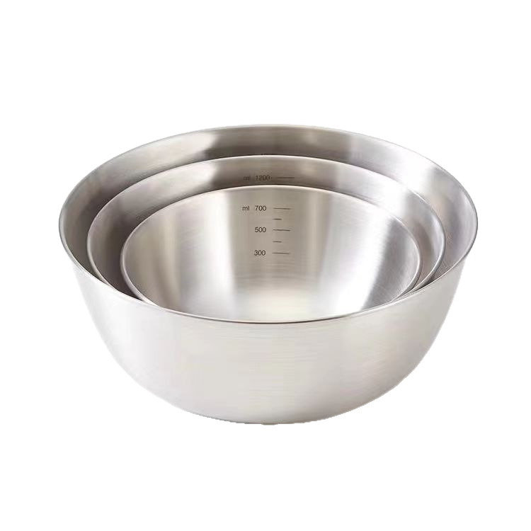 Stainless Steel Cooking Basin Korean Household Scale Basin Thickened Mixing and Basin Egg Beating Basin Salad Baking Basin