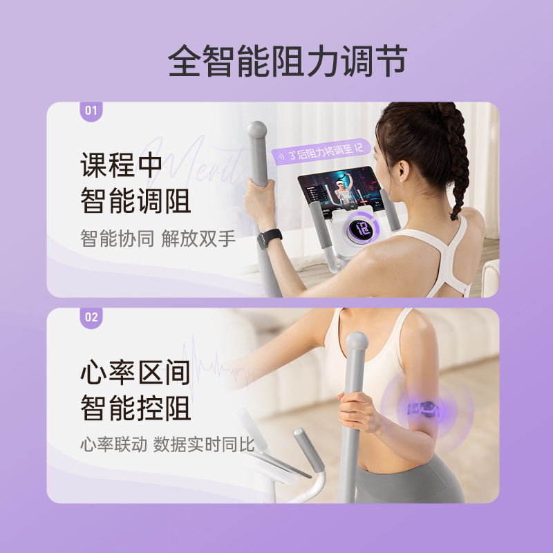 Merrick MERACH Smart Home Small Rear Drive Elliptical T100 Magnetically Controlled Quiet Exercise Fitness Elliptical Meter