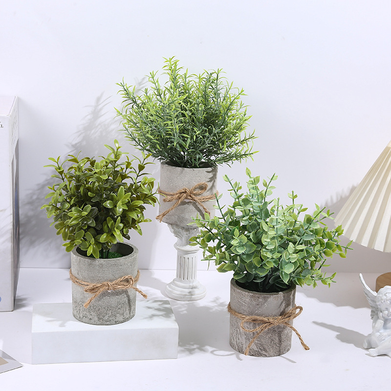 Cylindrical Pulp Potted Plant Combination Desktop Green Plant Ornaments Fake Flower Bonsai Temu Amazon Shein Creative Green Plants