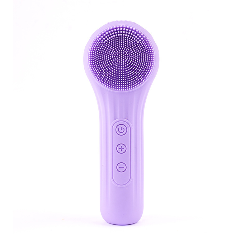 Cross-Border Multifunctional Electric Face Wash Brush Rechargeable Waterproof Hot Compress Massage Ultrasonic Vibration Silicone Facial Cleanser