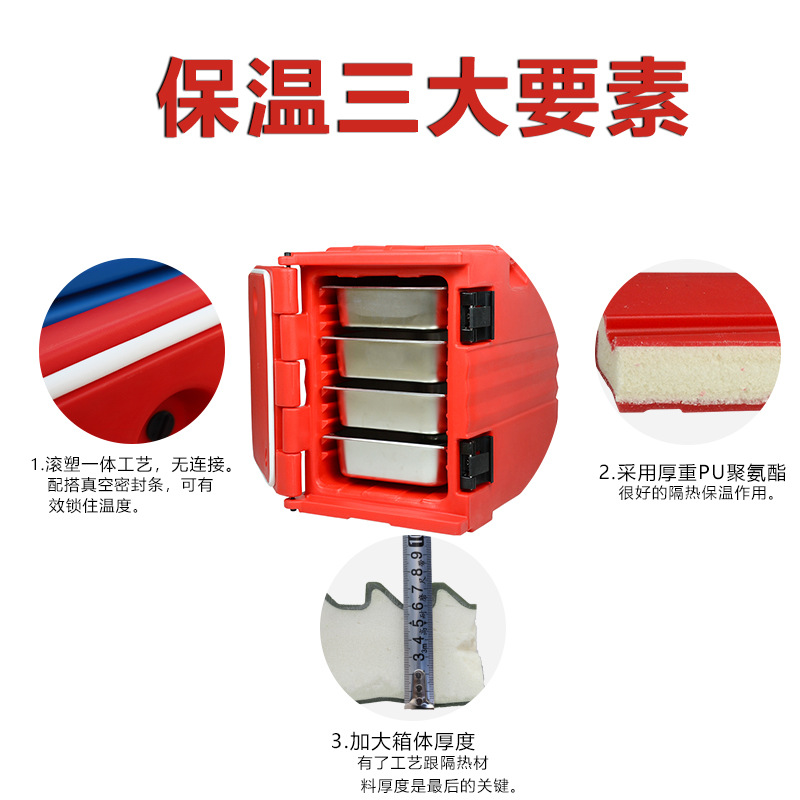 Pengwen Food-Grade Rotational Molding Food Insulated Box Insulated Food Delivery Box Canteen Insulated Box Large Capacity Commercial Stall