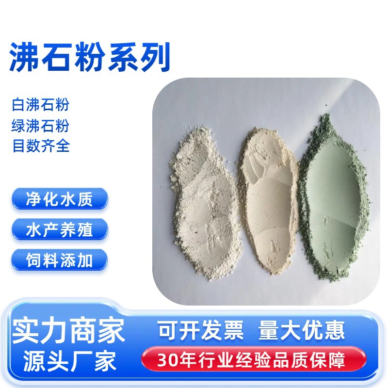 Zeolite Powder Manufacturers Supply Water Filtration, Water Purification, Aquaculture, High Ammonia Absorption Value, White Green Zeolite Powder