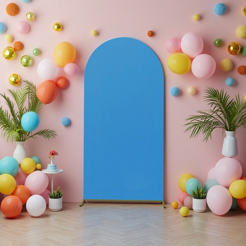 Manufacturer Supplies Special Wedding Decoration Birthday Party All-Inclusive U-Shaped Cover Polyester Elastic Background Cover Arch Cloth Cover