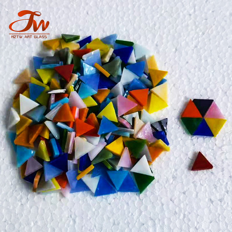Square prismatic triangle rectangle colored glass mosaic Mica glass mosaic suit mosaic