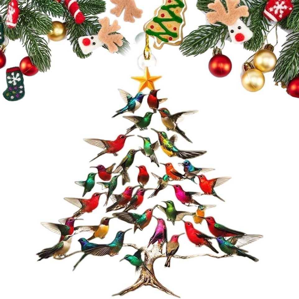 Cross-border new creative Christmas tree car pendant Christmas acrylic decoration holiday home decorations
