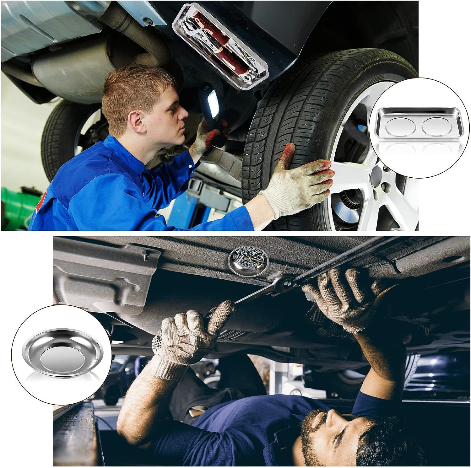 Magnetic bowl stainless steel magnetic storage bowl five-piece accessories storage tray magnetic tool bowl 3-inch 4-inch 6-inch tool tray