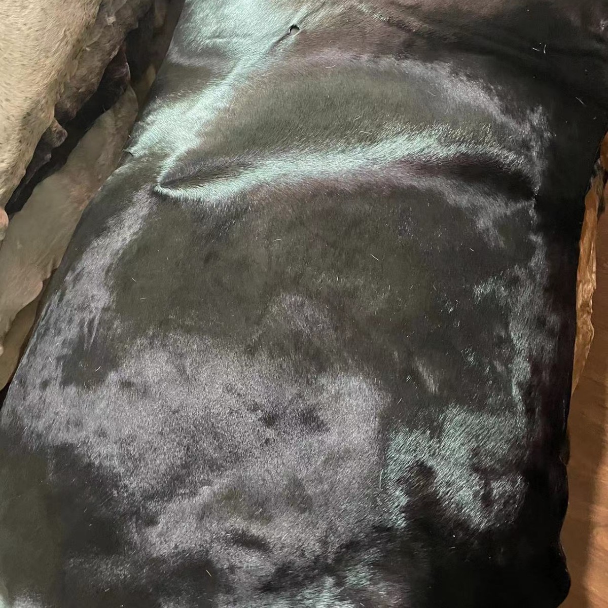 Factory Direct Sales of Black and White Spotted Horsehair Raw Materials, Whole Horse Skin, Genuine Leather for Shoes and Boots