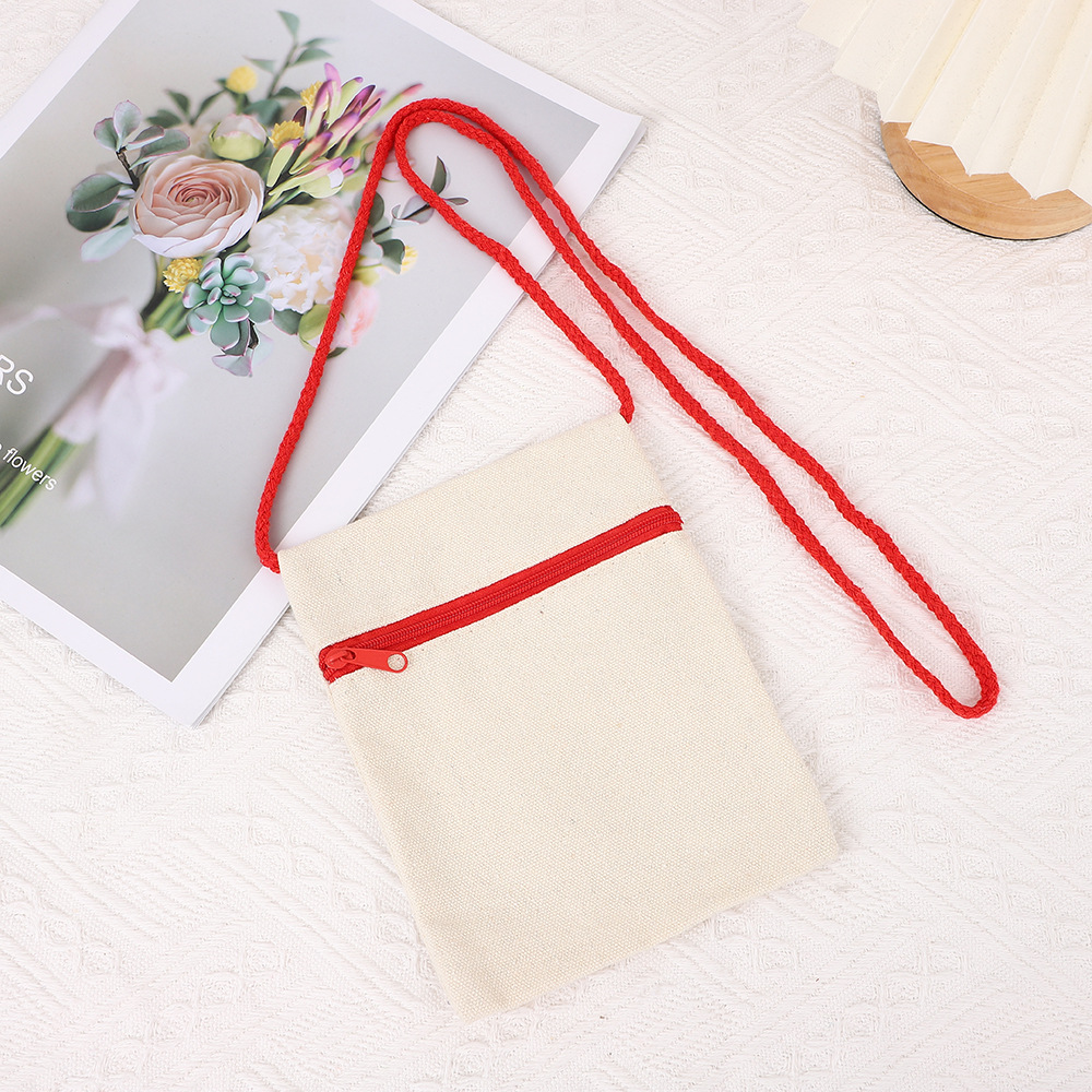 Amazon Cross Border Children Shoulder Bag Colorful Zipper Canvas Bag DIY Graffiti Single Row Zipper Painting Crossbody Bag
