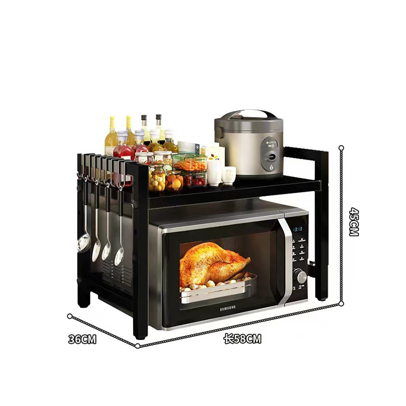 Wholesale Household Microwave Oven Storage Rack Sing Rack Countertop Oven Bracket Rice Cooker Retractable Kitchen Storage Rack