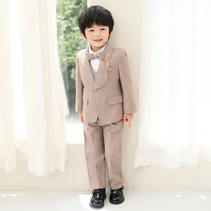 Children's suit autumn British flower girl wedding dress children's class activity performance clothes boy's one-year-old photography clothes