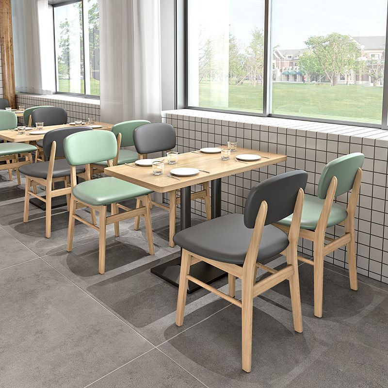 Simple coffee shop restaurant Wall deck sofa milk tea dessert hamburger snack fast food restaurant table and chair combination