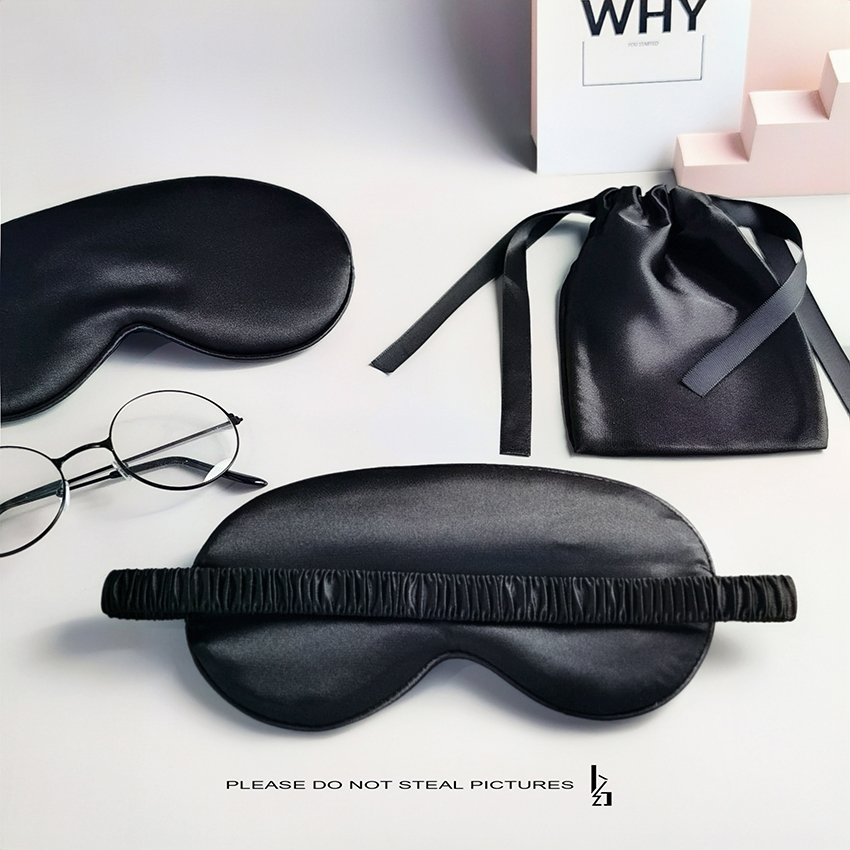 Шелковая маска для сна, черная, затемняющая, дышащая, мягкая, для женщин и мужчин, комплект маски для сна Xueyun