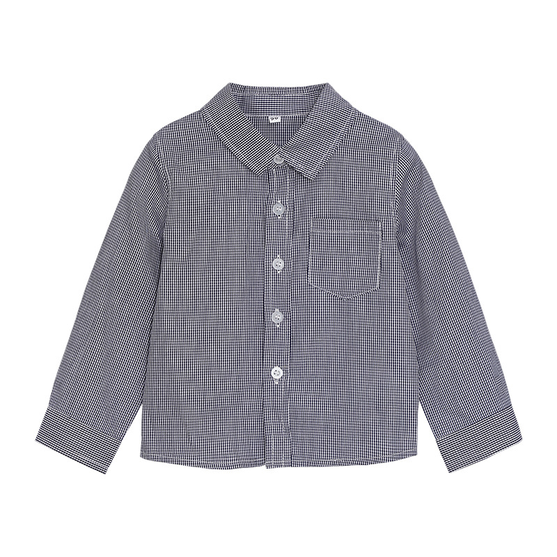 Children's shirt spring new boys Korean version of lapel shirt children's fashion striped base shirt a generation of hair