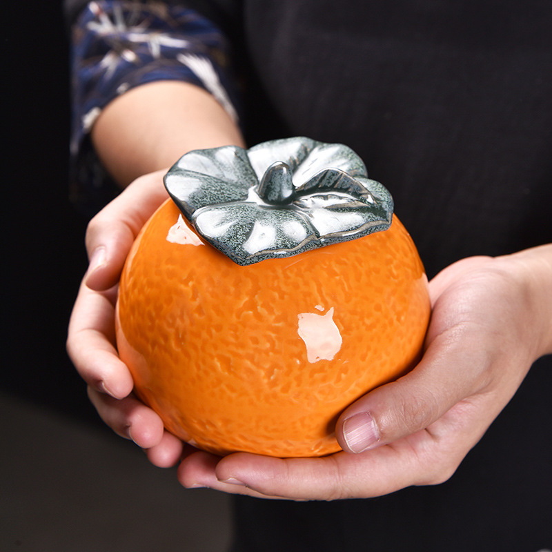 Керамическая банка для чая в форме апельсина, подарок